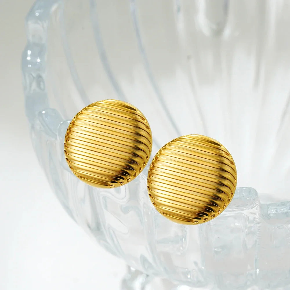 Fashion Glossy Three-Layer Textured Intersecting Knot Earrings for Women Gold Color Stainless Steel Earring Vintage Jewelry Gift